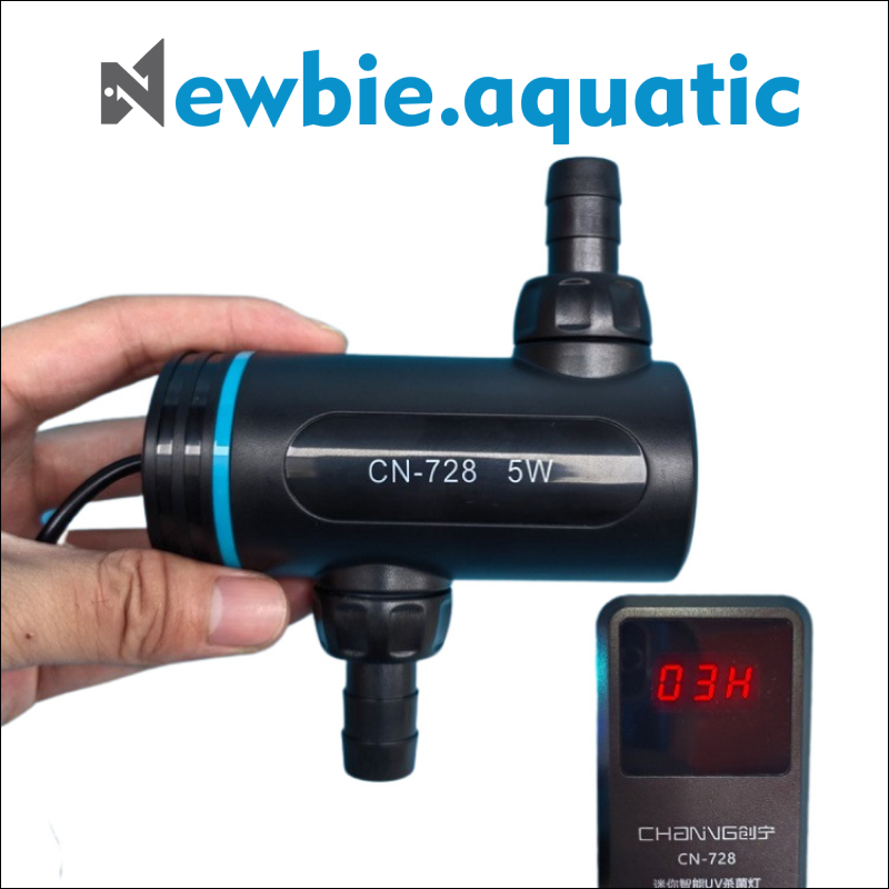 CHANING CN728 หลอด UV - โคมไฟฆ่าเชื้อตู้ปลาทะเลปะการัง, โคมไฟฆ่าเชื้ออัลตราไวโอเลต UV, โคมไฟกําจัดสา
