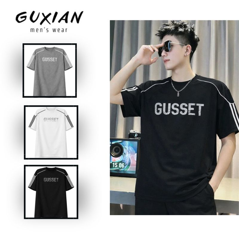 เสื้อยืดผู้ชาย GUXIAN ทรงหลวม และสายกีฬา Ap11 Basic Stretch Cool การดูดซึมเหงื่อที่ดี