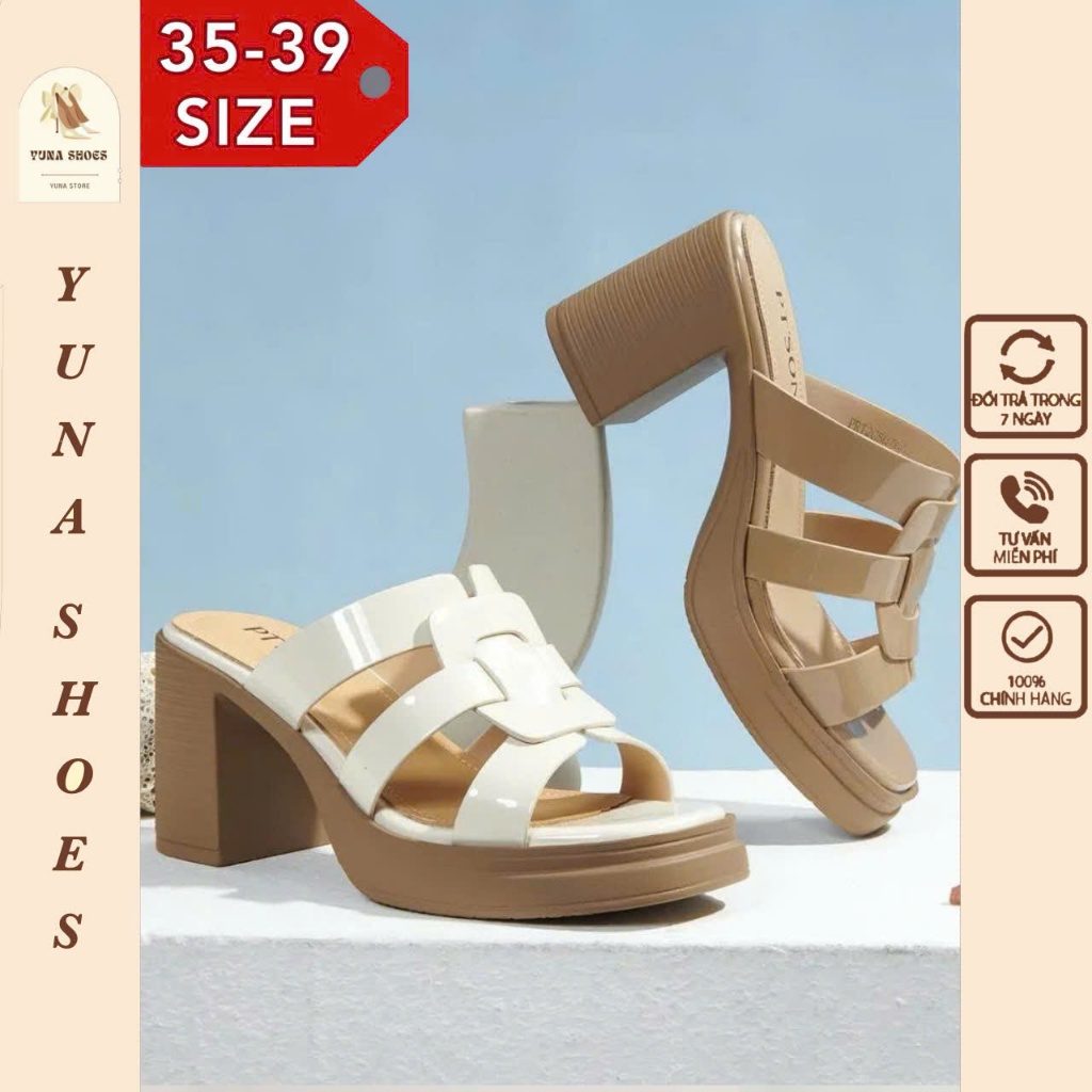 รองเท้าแตะส้นสูง 8P รองเท้าแตะแฟชั่น ออกไปข้างนอก (PU8P-05) CUSTOMERS GET SIZE UP TO HELP SHOP