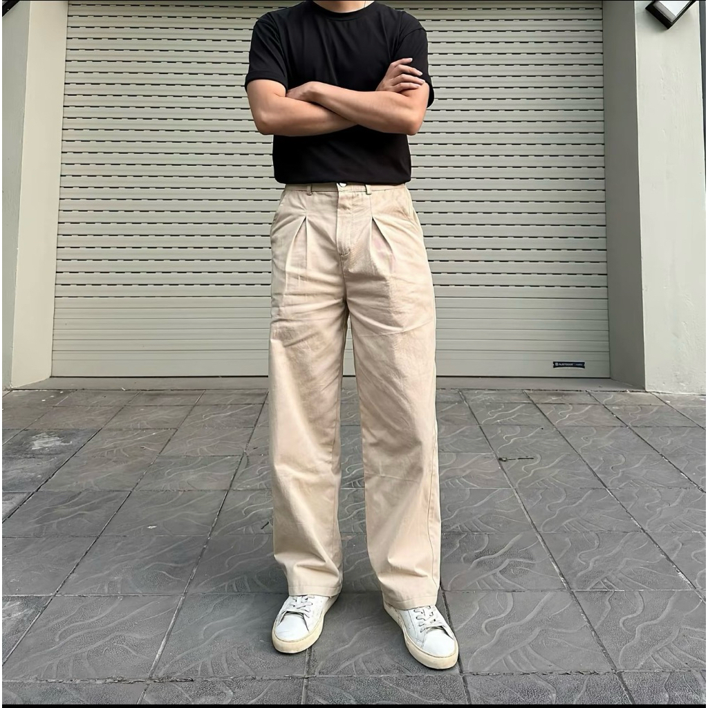 STRAIGHT KAKI PANTS- HIDDEN ESSENTIAL