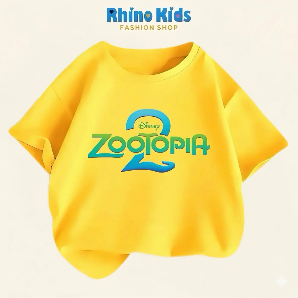 AZ130 - เสื้อยืด RHINO KDS สําหรับเด็กชายและเด็กหญิง ผ้าคอตตอนเนื้อนุ่ม พิมพ์ลาย HOT TREND zootopia 