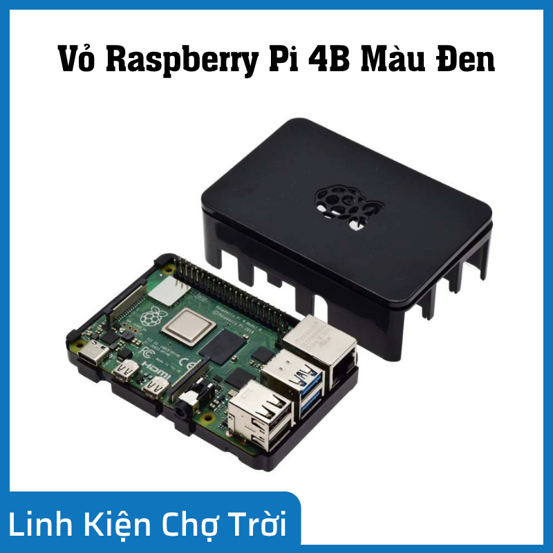เคสพลาสติกแข็งป้องกัน Raspberry Pi 4 | เคส Raspberry Pi 4B สีดํา