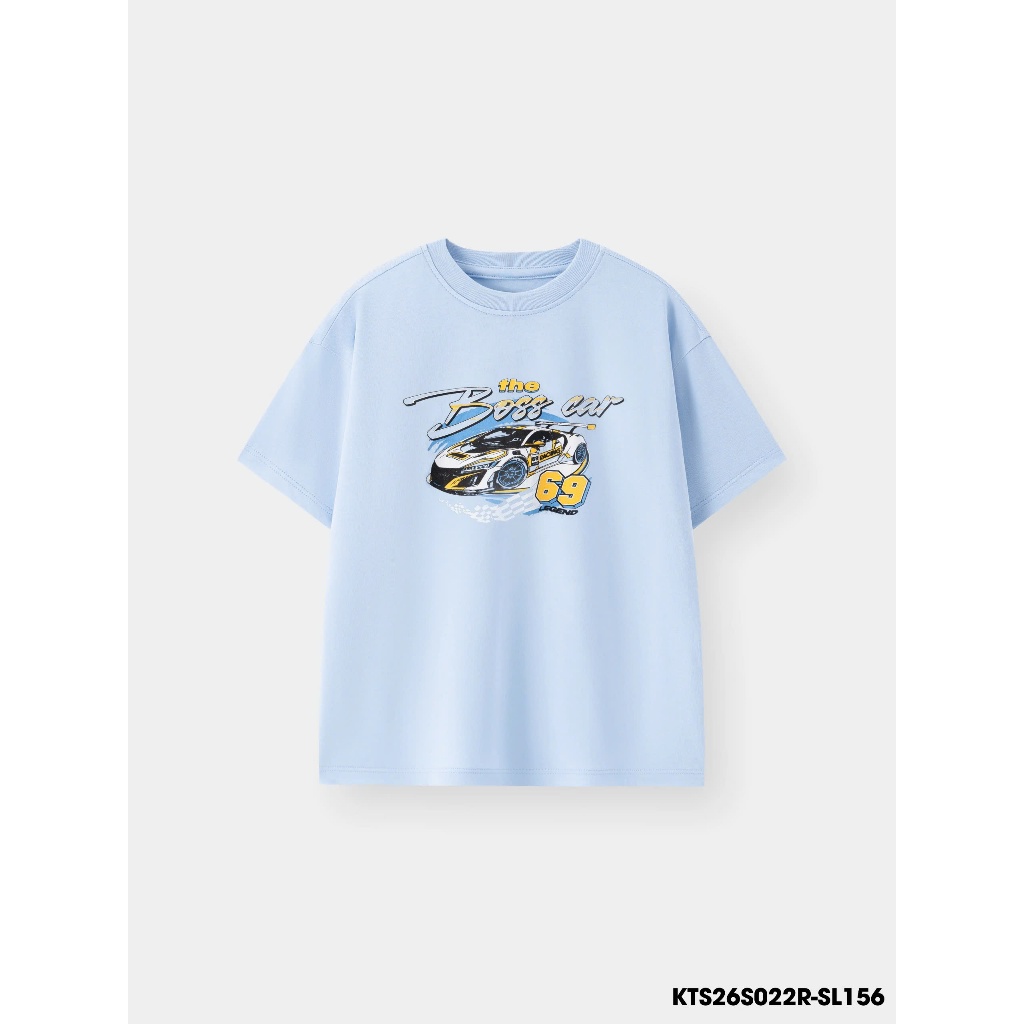 WooKids Boys เสื้อยืดคอปก (1-8 ปี) นุ่ม โปร่ง KTS26S022R