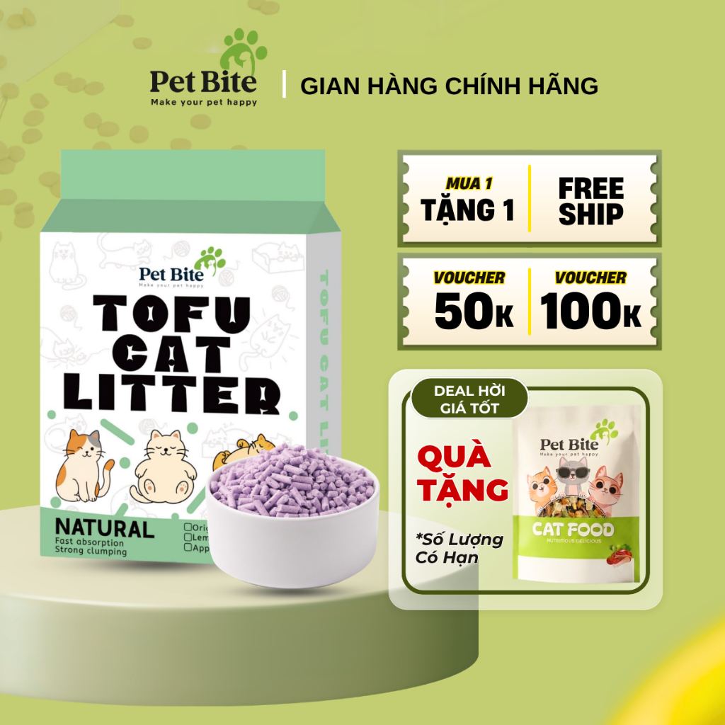[ลาเวนเดอร์] PETBITE SOY Lavender CAT CAT CAT 6L/12L Super Clumping, Deodorizing, Tofu Cat Litter