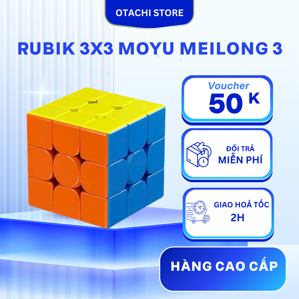 Rubik 3x3 MoYu MeiLong 3 Rubiks Cube 3 ชั้นสติกเกอร์ของเล่นปัญญาสําหรับเด็กเพื่อพัฒนาการคิดของ Rubik