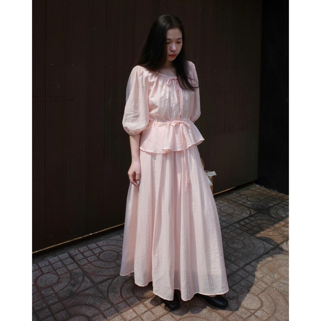 Mia - ชุดเสื้อและกางเกงผ้าไหม - osu