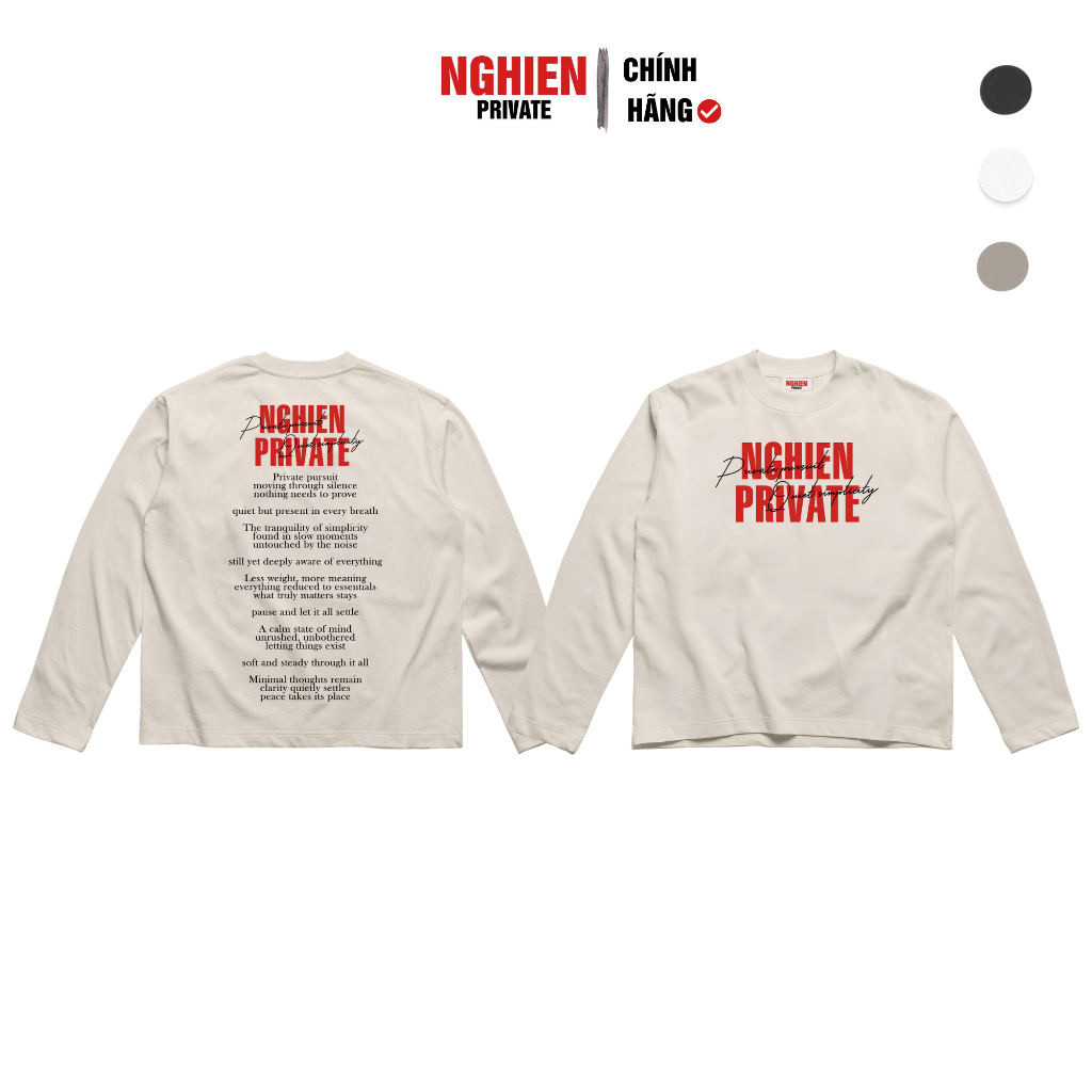 Long Boxy เสื้อยืดแขนยาว NGHIEN 280gsm ทรีทเม้นต์หด unisex NGHIEN PRIVATE NLB14