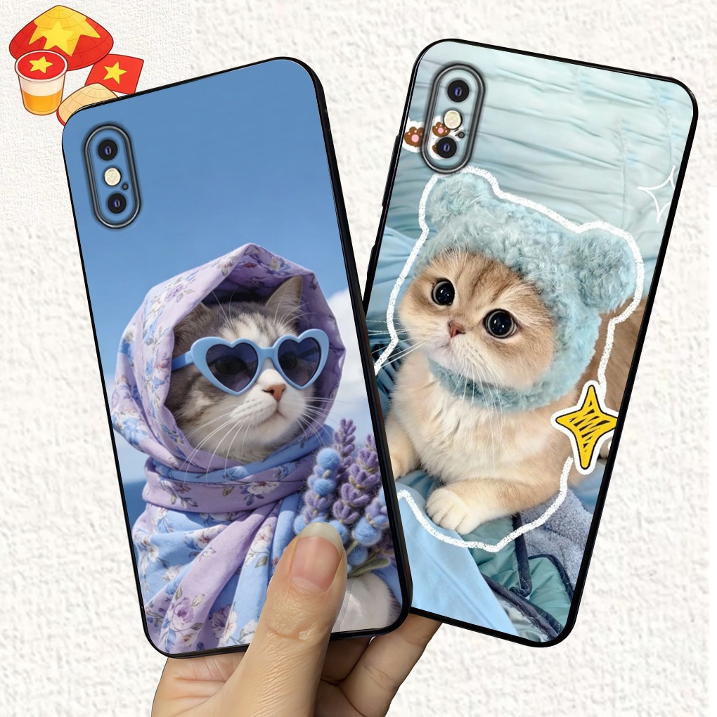 เคสสําหรับ Iphone X / ip Xs / ip Xs max พิมพ์ลายแมวสุดน่ารัก