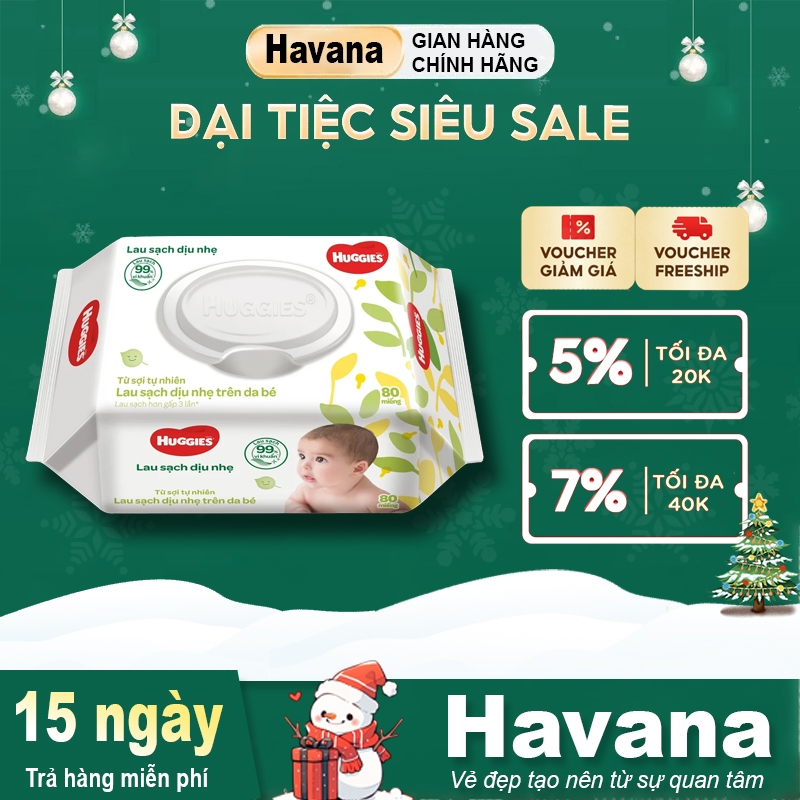 Huggies Unscented Wet Wipes Box (80 ชิ้น/แพ็ค)