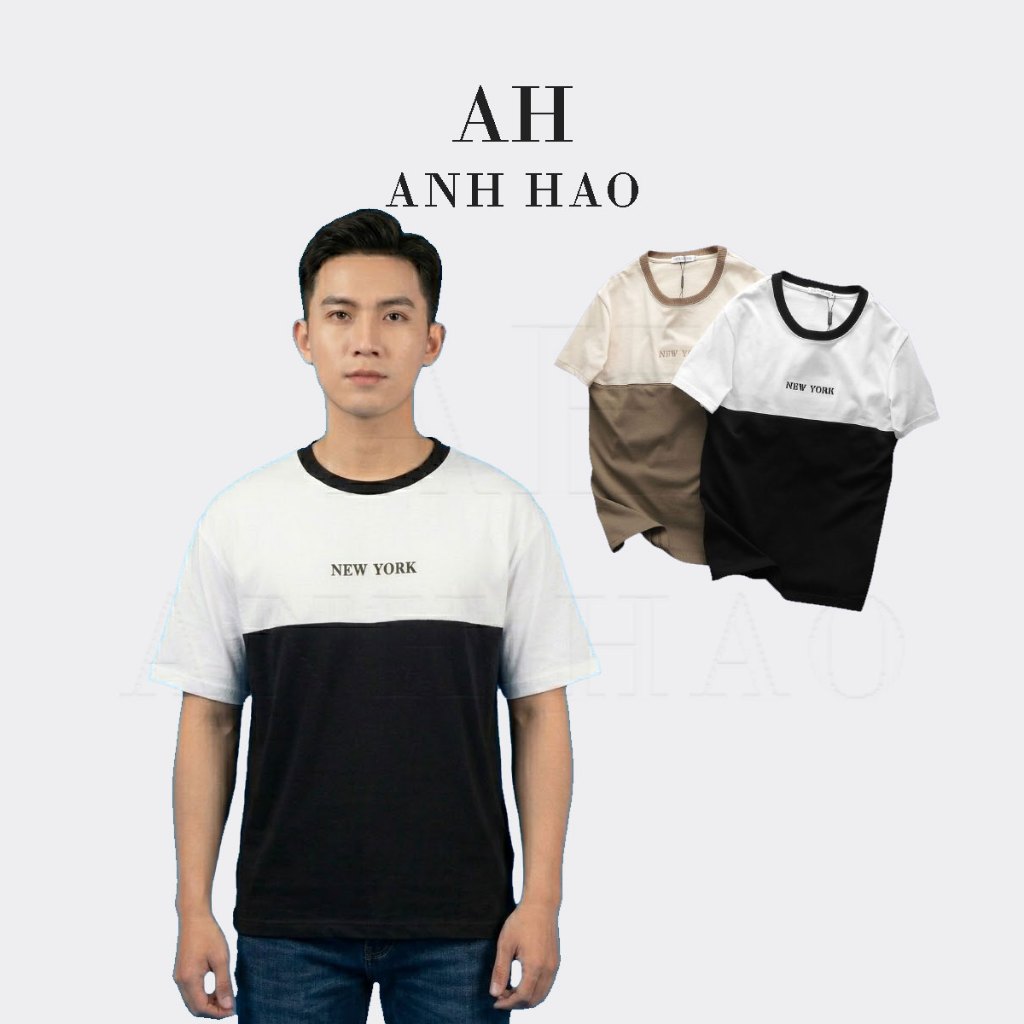 เสื้อยืด Unisex AHT37 สําหรับผู้ชายและผู้หญิงคอกลม New York mix ผ้าคอตตอนเนื้อนุ่ม พื้นฐานสบาย | ANH