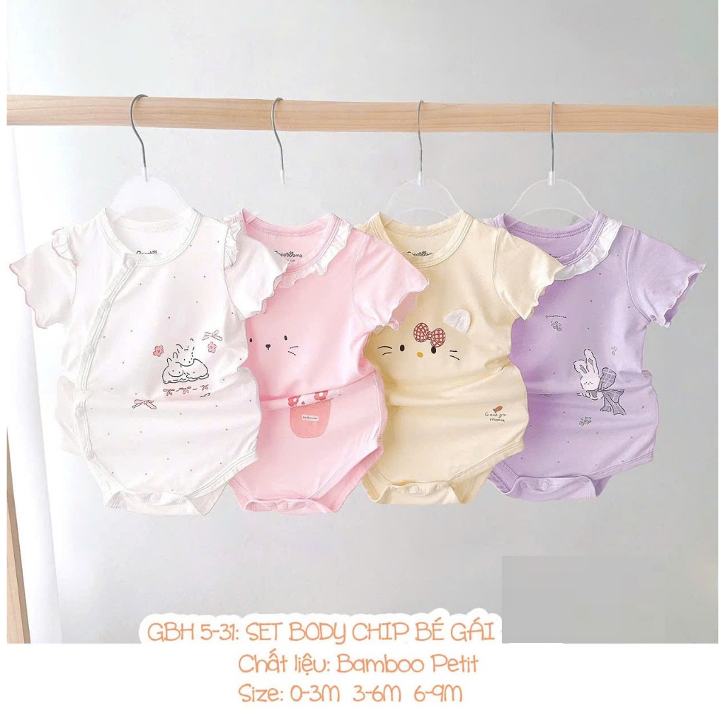 T67 -GBG5-31 : บอดี้สูทคอมโบ 2 ตัวสําหรับเด็กผู้หญิง petit love.baby