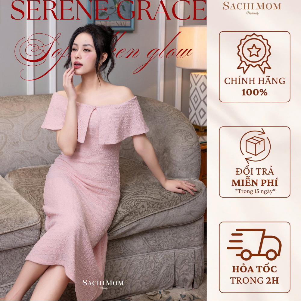 SACHIMOM Gown DRESS - QUINN DRESS เดรสปาดไหล่