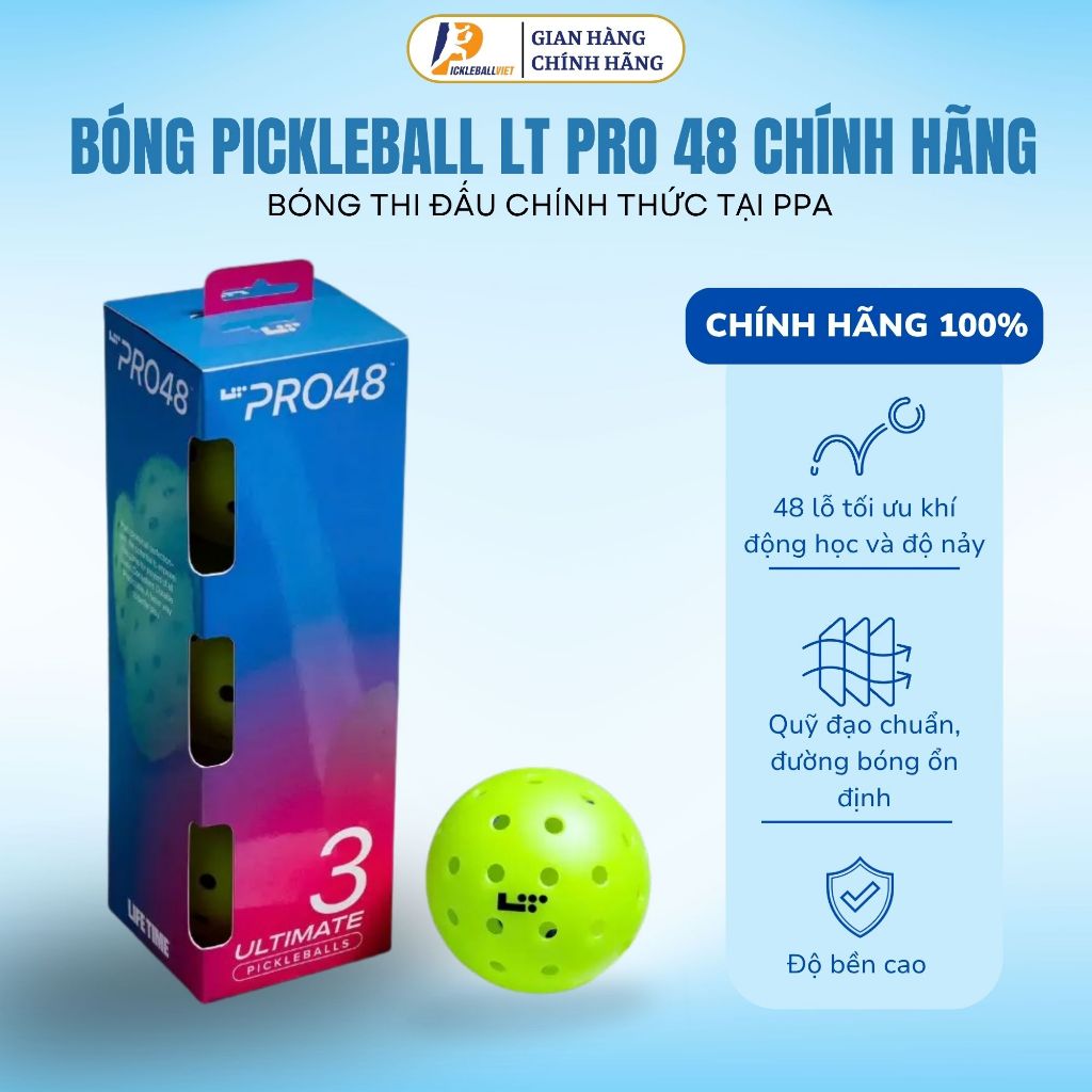 ของแท้ Life Time LT Pro 48 Pickleball - ลูกบอลการแข่งขันอย่างเป็นทางการของ PPA พบกับมาตรฐานการแข่งขัน