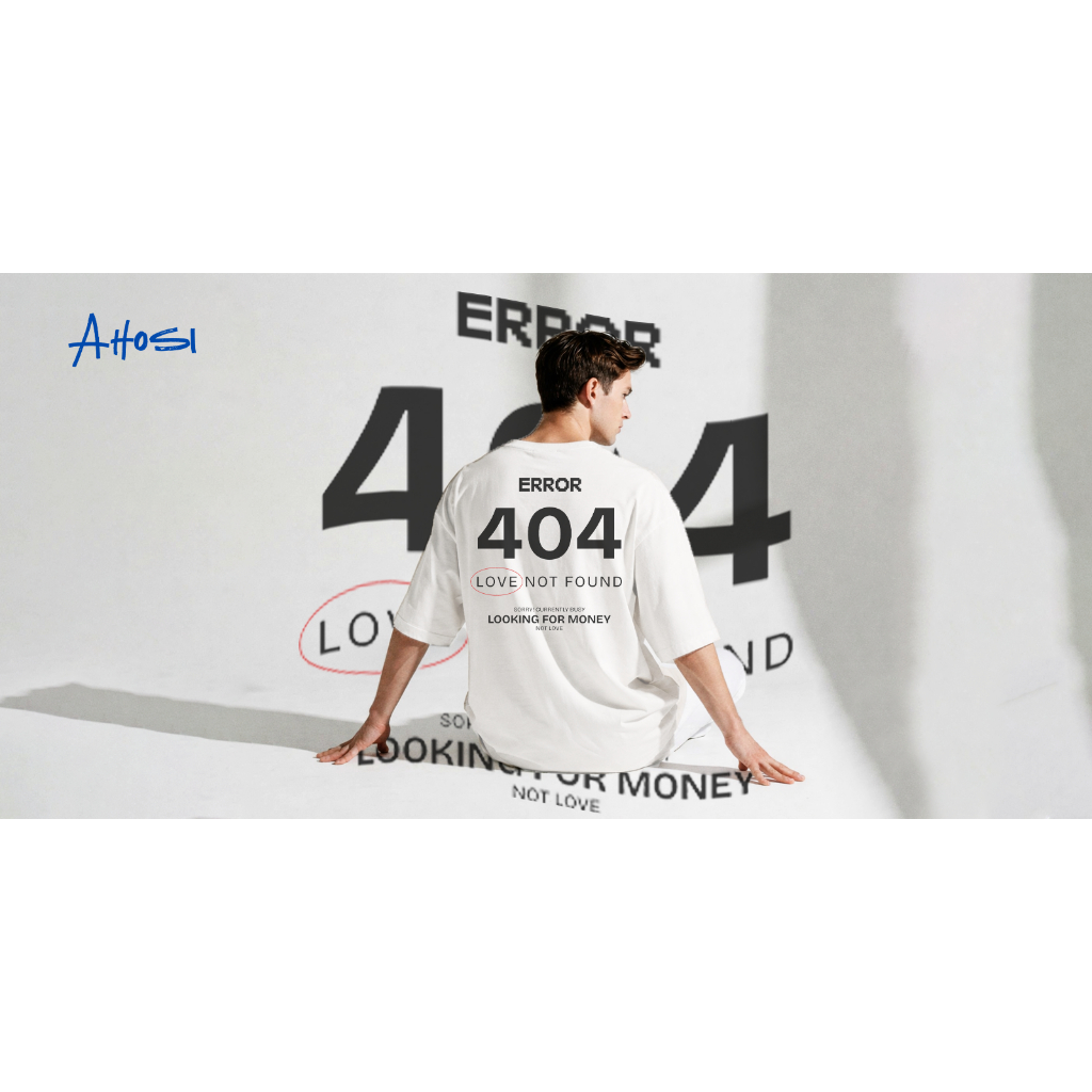เสื้อยืด unisex Oversize Error 404 - คอตตอนคุณภาพสูง 100% 250gsm เท่