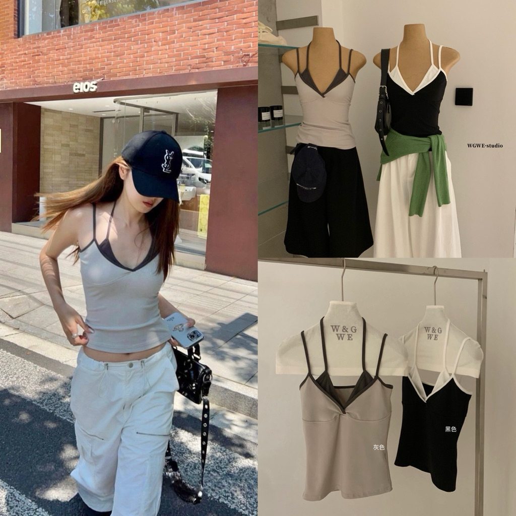 NHY.studio /WGWE/ เสื้อกล้ามเทียมบิดสองชั้น 8985