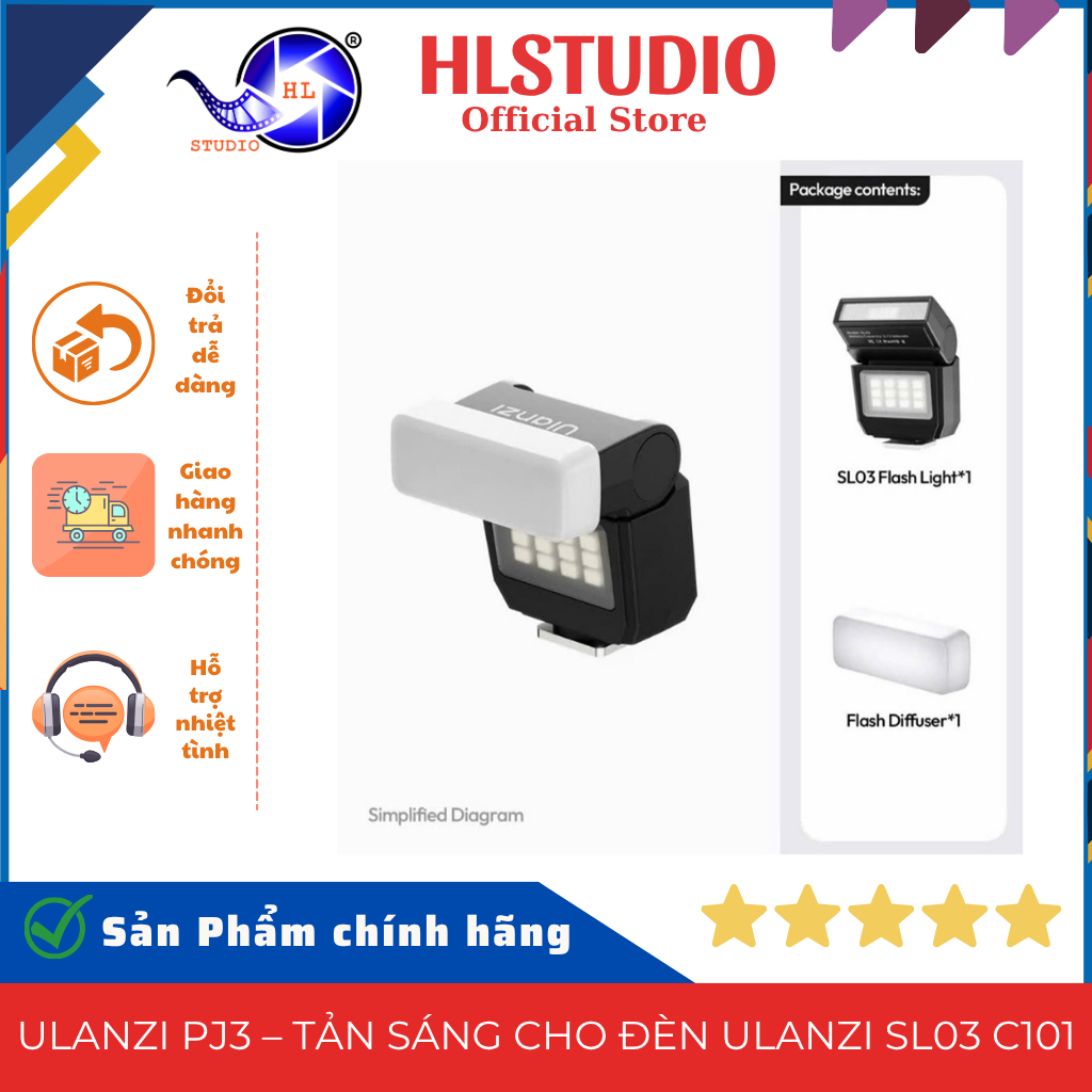 Ulanzi PJ03 Diffuser สําหรับ Ulanzi SL03 C101 CRI 97 HL สตูดิโอโคมไฟ