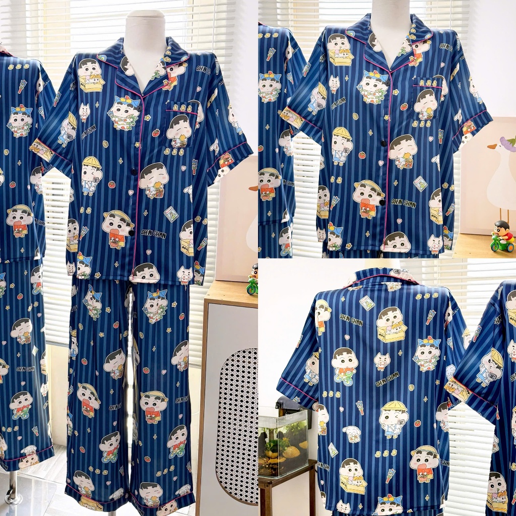 [AVAILABLE] ~ PYJAMA SET WITH SHORT SLEEVES WITH LONG PANTS WITH CARTOON PATTERNS WITH HAIR COLON
