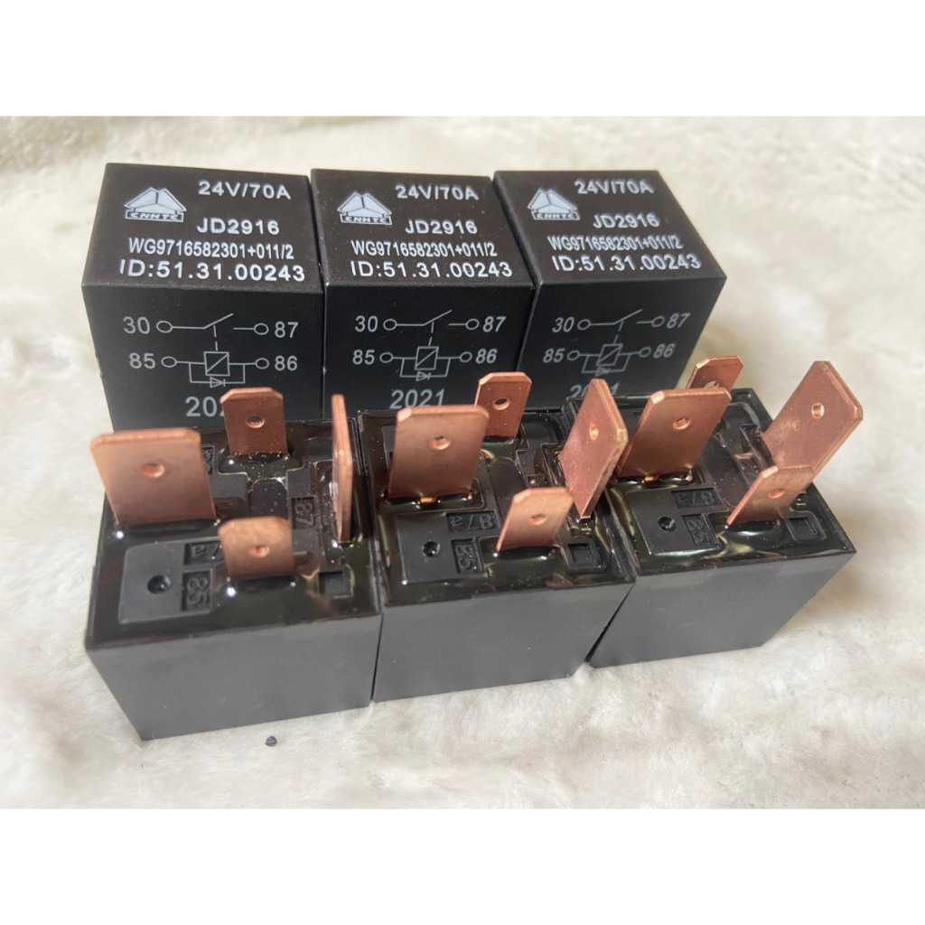 Combo รีเลย์ 5 ขา howo 5 ขา Electric 24v/ 70A JD2916S เปลือกสีดํา.D