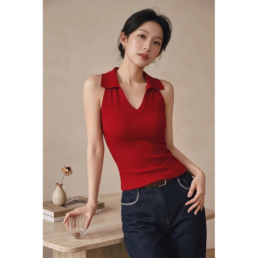 เสื้อกล้ามคอวีผู้หญิง - Freesize 35kg - 60kg
