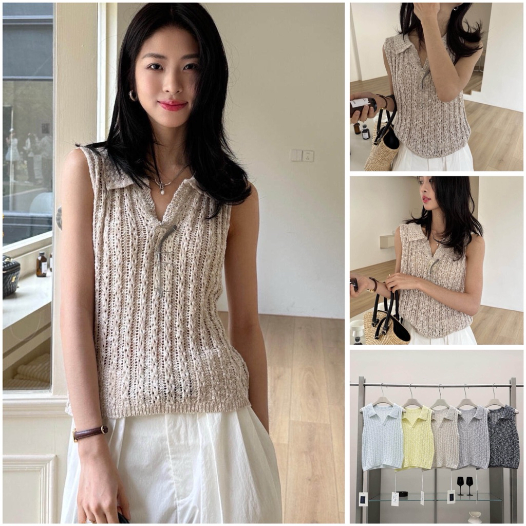 [Em.Cloud] เสื้อสเวตเตอร์ PoLo คอวีเกาหลี CC