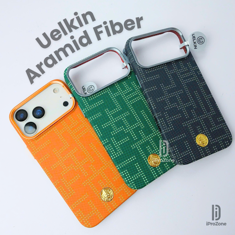 Uelkin Gold Wealth Magnetic Aramid Fiber เคสกันกระแทกรองรับการชาร์จไร้สายแบบแม่เหล็กสําหรับ Iphone 1