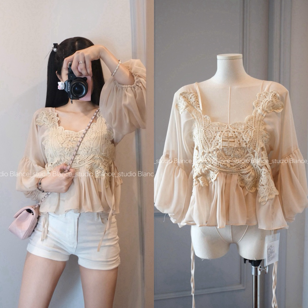 BLANCE STUDIO/ เสื้อชีฟองแขนเลดี้ไลค์