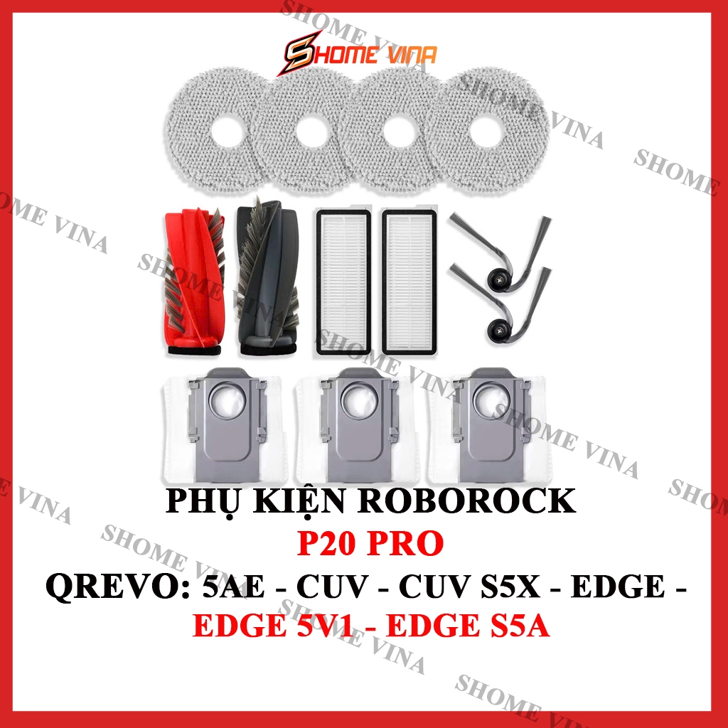 เครื่องดูดฝุ่นหุ่นยนต์ Roborock P20 Pro, QREVO: 5AE, CUV, CUV S5X, EDGE, EDGE 5V1, EDGE S5A, แปรง, ก