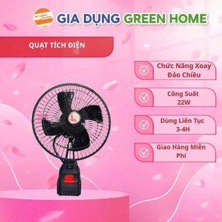 Quạt Tích Điện 2 Mức Gió, Kích Thước 8 Inch, pin 10 cell sử dụng 3-4h. Bảo Hành 12 Tháng