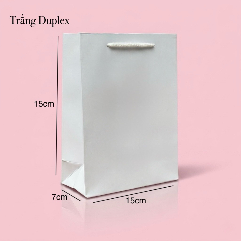 ถุงกระดาษสีขาว 10c - ถุงของขวัญ 15 x 20 x 7ซม
