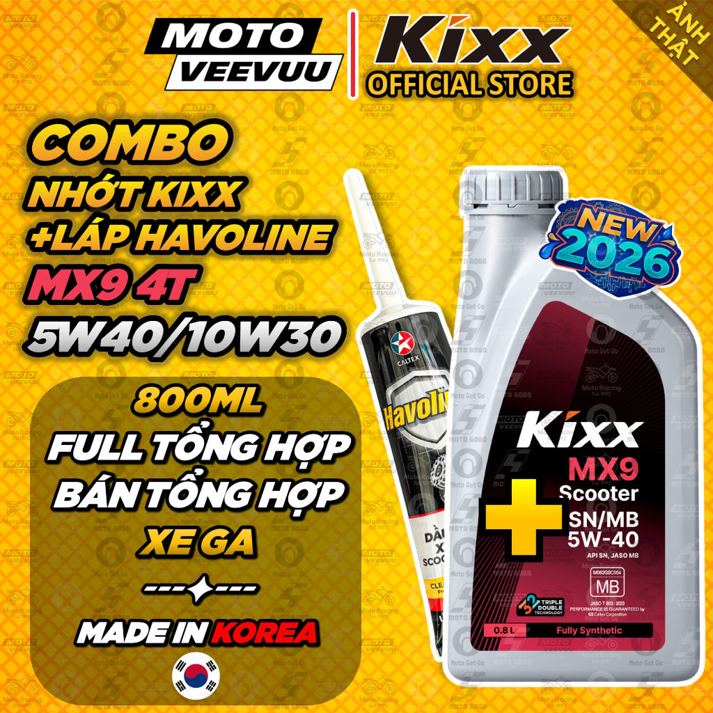 [MTV] น้ํามันหล่อลื่นสังเคราะห์ COMBO & สกู๊ตเตอร์กึ่งสังเคราะห์ Kixx Ultra MX9 Scooter 5W40 10W30 0