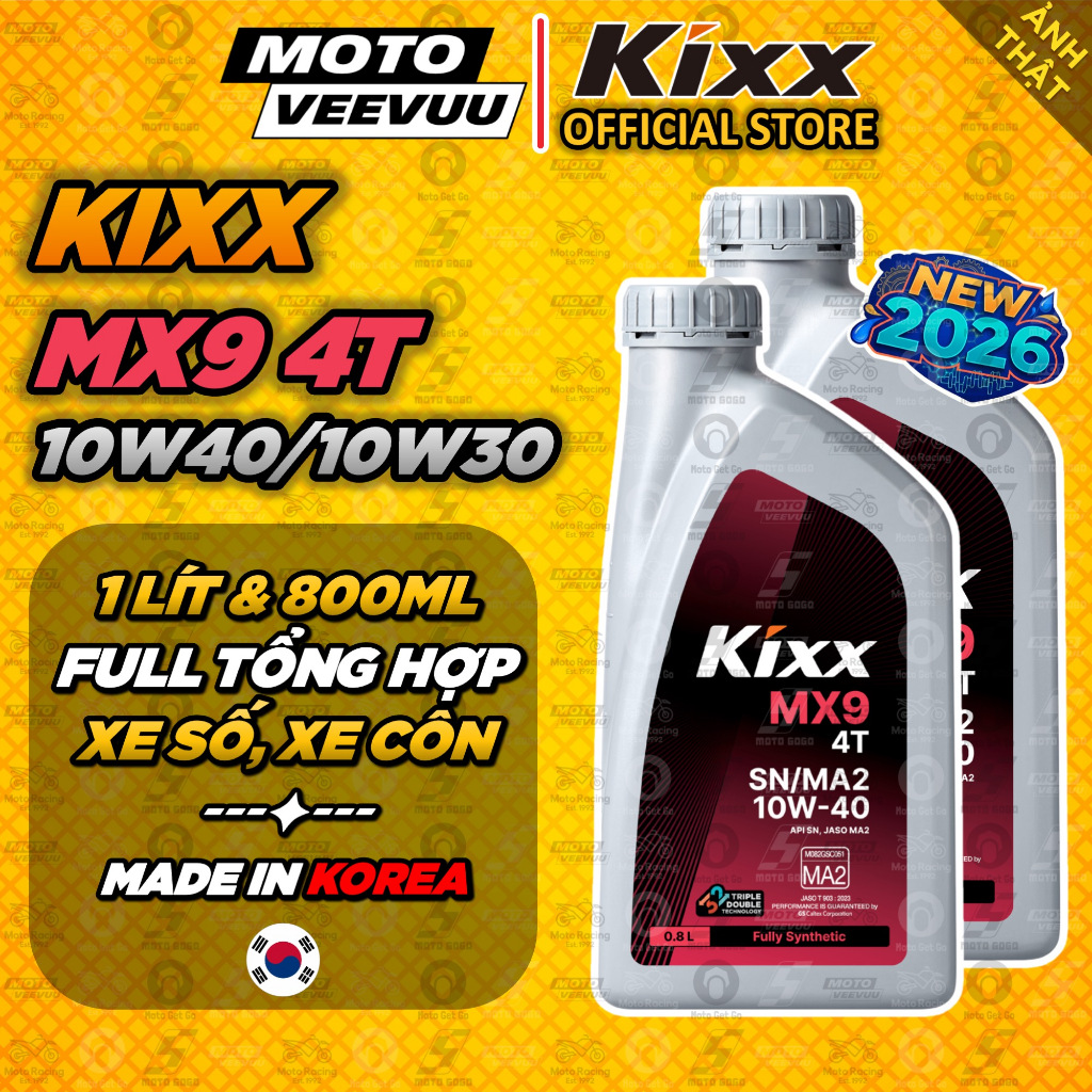 [MTV] น้ํามันหล่อลื่นสังเคราะห์สําหรับ DIGITAL CARS KIXX ULTRA MX9 10W40 10W30 800ml 0.8L 1L นําเข้า