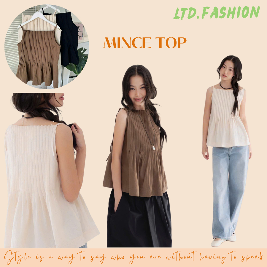 MINCE TOP - เสื้อเชิ้ตพื้นผิว 2S พร้อมจีบหลัง - LTD.FASHION