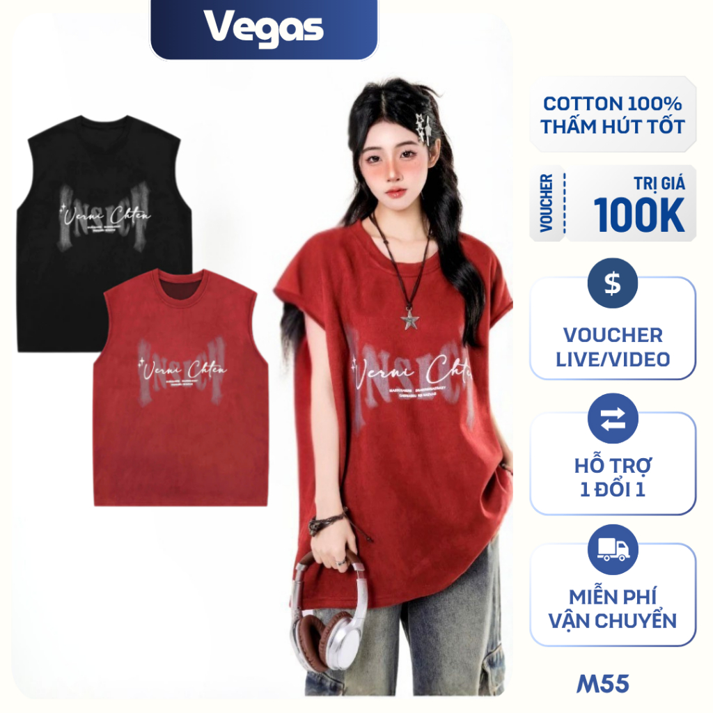 LUVANA Insicy พิมพ์ผู้หญิงเสื้อกล้ามบุคลิกภาพ Underarm Tank Top ผ้าฝ้ายหลวมและ Cool TT-08 Vecs M55
