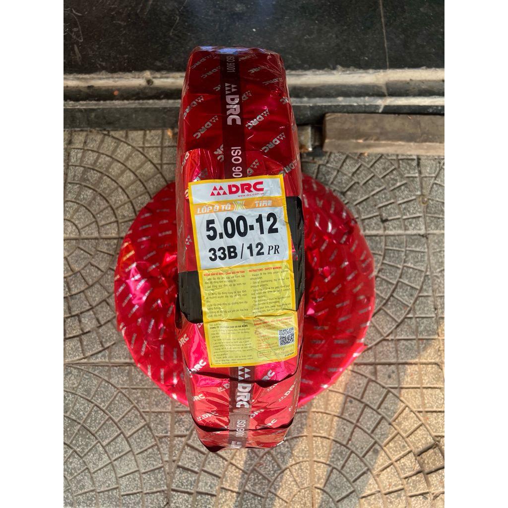 DRC 5.00-12 33B 12PR ยางดอกอัดสําหรับรถบรรทุกไฟ 100% ใหม่ของแท้ 3 ปี (December 500, 5.00/12)