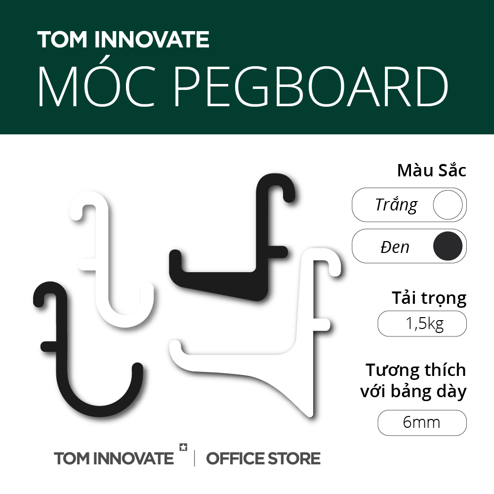 อุปกรณ์เสริม Pegboard, กระดานหลุมติดผนัง, ไม้แขวนเสื้อ Pegboard, ถาด, ที่วาง, ที่หนีบโต๊ะ - พร้อม Ex