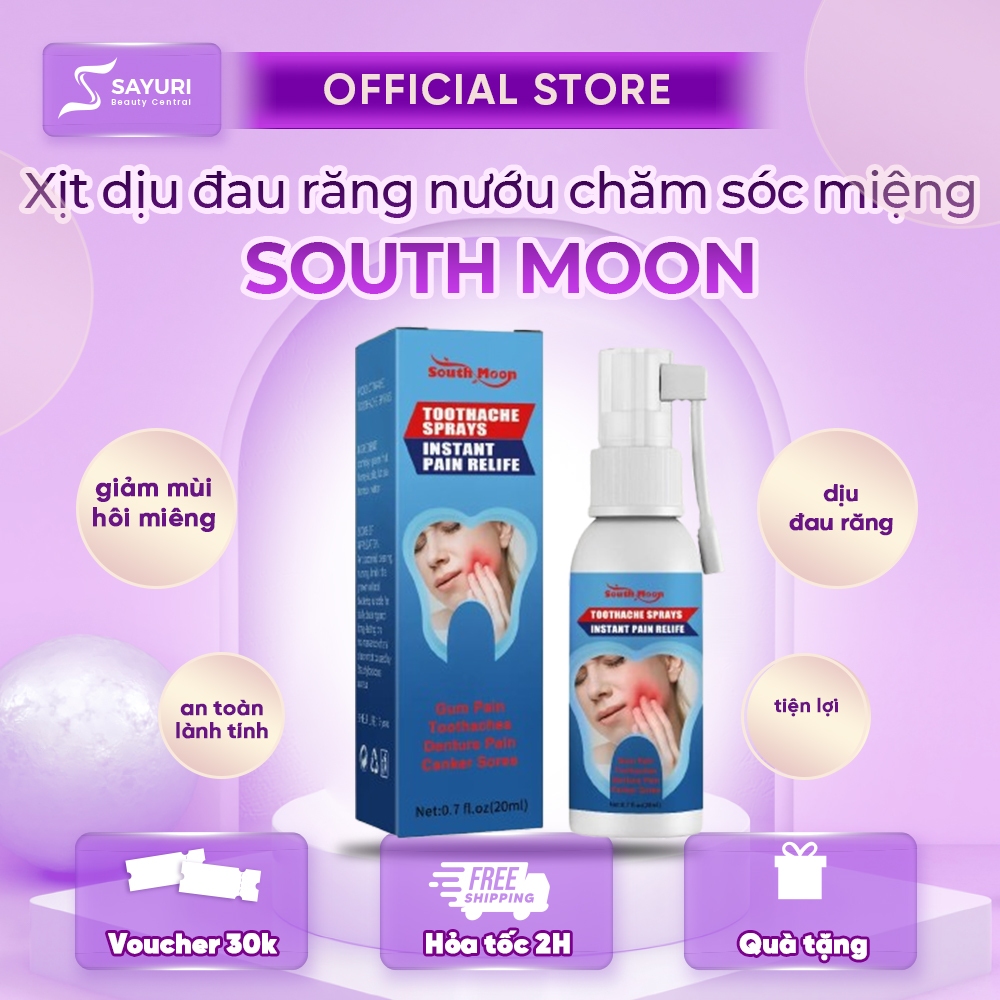 SOUTH MOON Toothache Spray 20ml – SOUTH MOON Spray ปลอบประโลม ลดความไว ทําความสะอาดปาก ลมหายใจสดชื่น