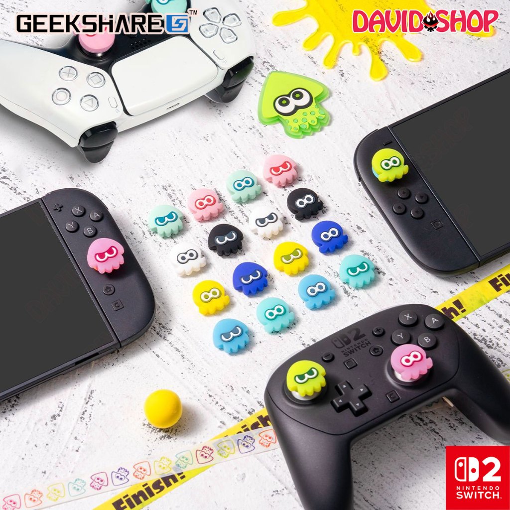 GeekShare) ลูกบิดอะนาล็อก Splatoon 3 สําหรับ Joy-Con, Pro Controller 2 (Nintendo Switch 2), DualSens