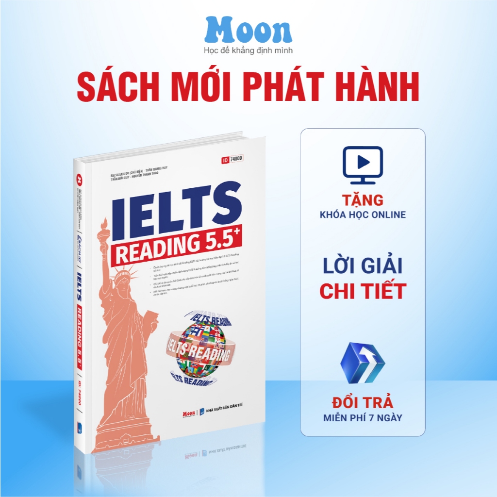 หนังสือ IELTS Reading 5.5+ Ielts หนังสือเตรียมสอบทักษะการอ่าน - MoonBook