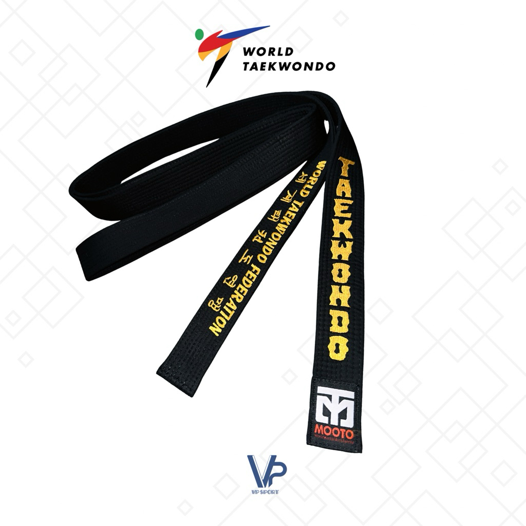 MOOTO World Taekwondo Federation Black Belt - Sharp Basic เย็บปักถักร้อย