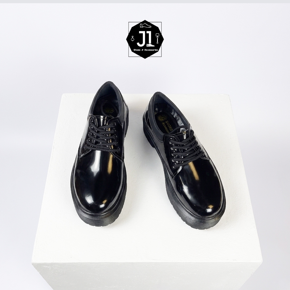 Mirror Black J1 Mens Shoes, Mens Western Shoes with 7cm Height Sole