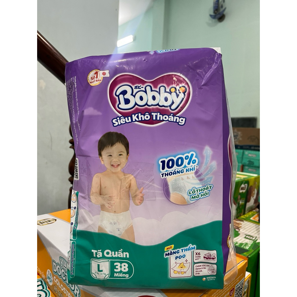กางเกงผ้าอ้อม Bobby super dry L 38 ชิ้น