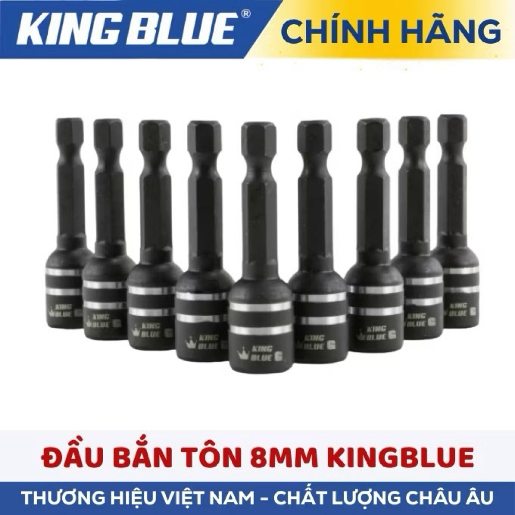 ชุดหัวเหล็กลูกฟูก KingBlue KB8x48G 10 ชิ้น หัว 8 มม. หัวเหล็กลูกฟูกทําจากโลหะผสมเหล็ก CRV คุณภาพสูง