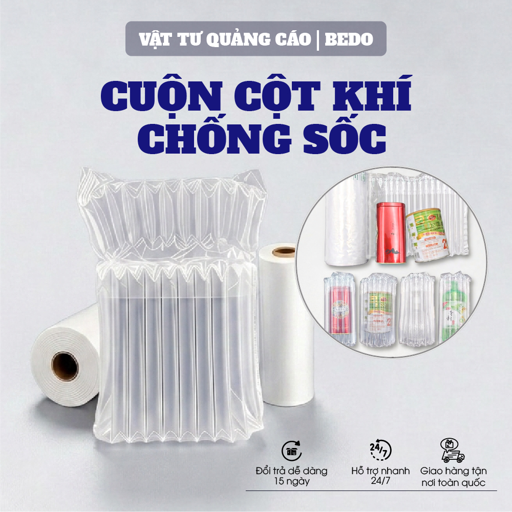 BEDO HDPE คอลัมน์อากาศ 40 ซม. ม้วน 50 ม. สําหรับบรรจุภัณฑ์สินค้าทนแรงกระแทกเพื่อบันทึกค่าใช้จ่าย