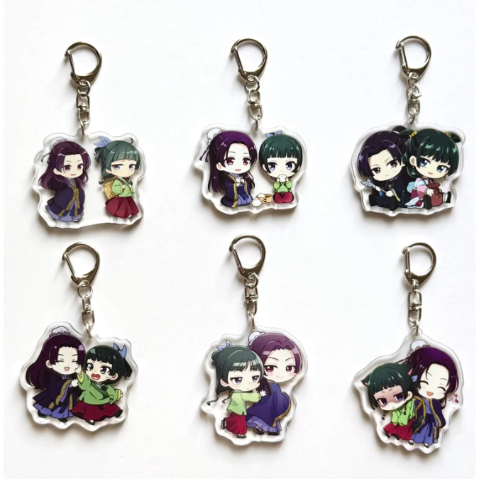 The Apothecary Diaries พวงกุญแจอะคริลิค, พวงกุญแจสองด้าน, Maomao, Jinshi, ของขวัญอนิเมะ, พวงกุญแจอนิ