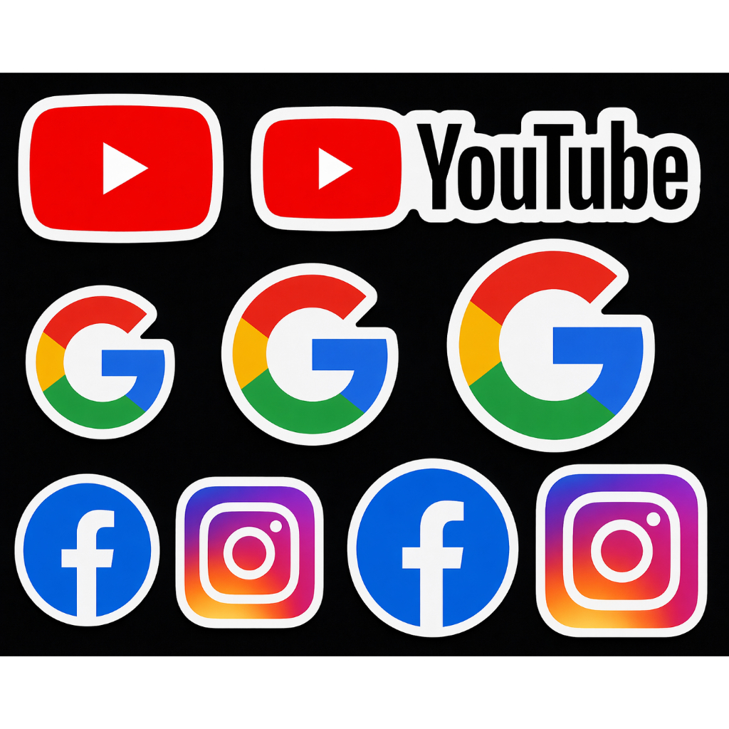 สติ๊กเกอร์ FACEBOOK, สติ๊กเกอร์ YOUTUBE, สติ๊กเกอร์ pvc กันน้ํา
