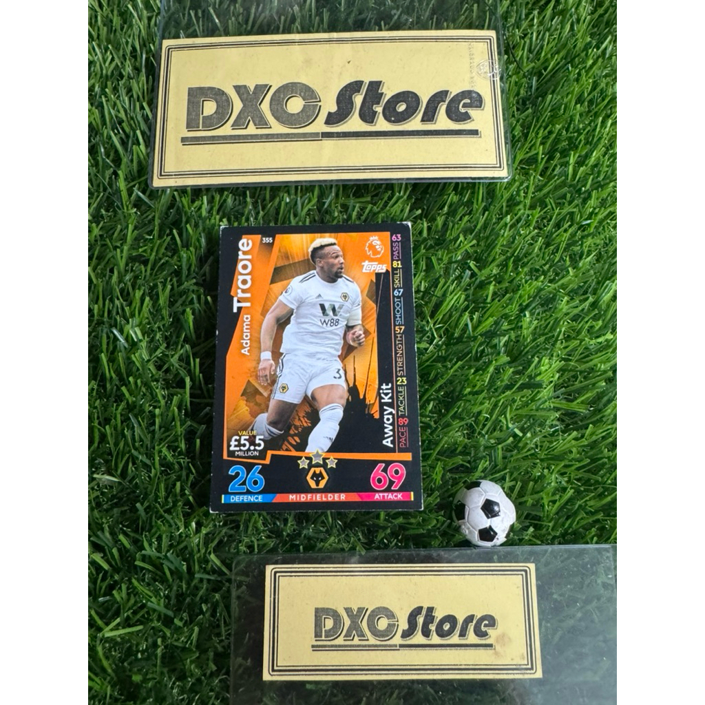 [ ของแท้ ] - AWAY KIT - TOPPS MATCH ATTAX 2019 - ADAMA TRAORE (WOLVERHAMPTON) (SCRATCH CORNER)
