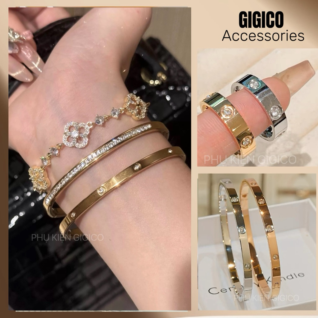 Ka Tia Stone Encrusted Bracelet แหวน สร้อยคอ SET K001