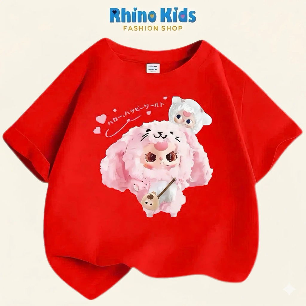 RHINO KIDS FASHION SHOP _ เสื้อยืดเด็กผู้หญิงผ้าฝ้าย 4 ทิศทาง made in Vietnam (AB103)