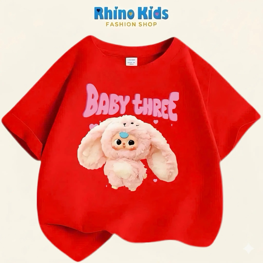 RHINO KIDS FASHION SHOP _ เสื้อยืดเด็กผู้หญิงผ้าฝ้าย 4 ทิศทางผลิตในเวียดนาม AB109