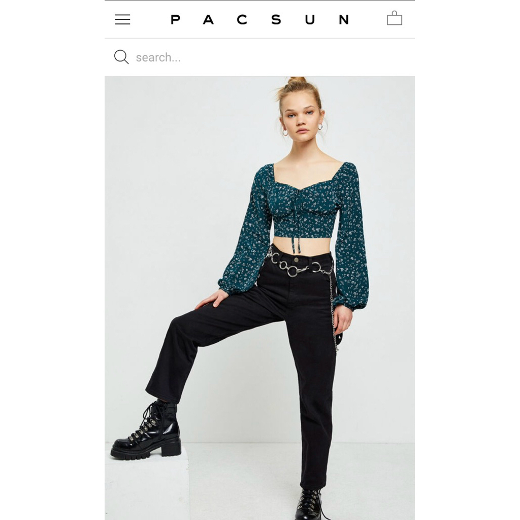 Pacsun auth ชุดเสื้อเชิ้ตแขนยาว+กระโปรง